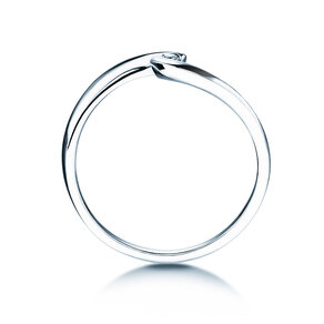 Anillo de compromiso Twist Petite en 14K oro blanco con diamante 0,04ct G/SI