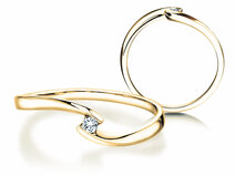 Anillo de compromiso Twist Petite en 14K oro amarillo con diamante 0,04ct G/SI