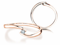 Anillo de compromiso Twist Petite en 14K oro rosa con diamante 0,04ct G/SI