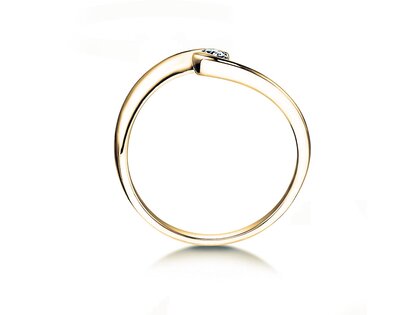 Anillo de compromiso Twist Petite en 14K oro amarillo con diamante 0,06ct G/SI