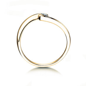Anillo de compromiso Twist Petite en 14K oro amarillo con diamante 0,06ct G/SI