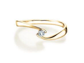 Anillo de compromiso Twist Petite en 14K oro amarillo con diamante 0,06ct G/SI