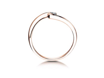 Anillo de compromiso Twist Petite en 14K oro rosa con diamante 0,06ct G/SI