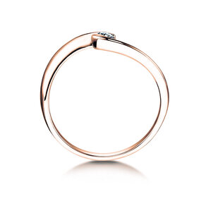 Anillo de compromiso Twist Petite en 14K oro rosa con diamante 0,06ct G/SI