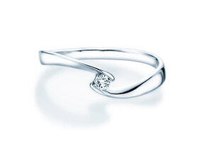 Anillo de compromiso Twist Petite en 14K oro blanco con diamante 0,06ct G/SI