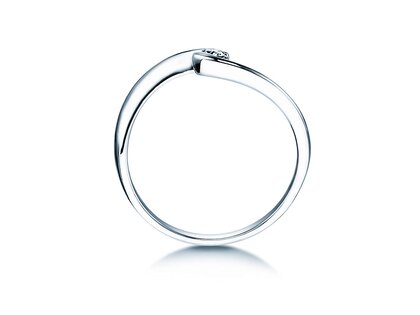 Anillo de compromiso Twist Petite en 14K oro blanco con diamante 0,06ct G/SI