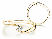 Anillo de compromiso Twist Petite en 14K oro amarillo con diamante 0,06ct G/SI