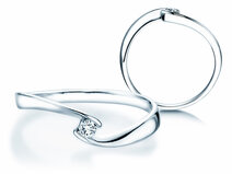 Anillo de compromiso Twist Petite en 14K oro blanco con diamante 0,06ct G/SI