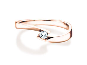 Anillo de compromiso Twist Petite en 14K oro rosa con diamante 0,09ct G/SI