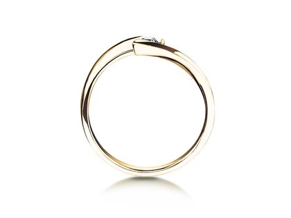 Anillo de compromiso Twist Petite en 14K oro amarillo con diamante 0,09ct G/SI