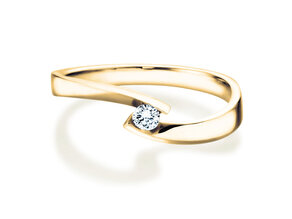 Anillo de compromiso Twist Petite en 14K oro amarillo con diamante 0,09ct G/SI