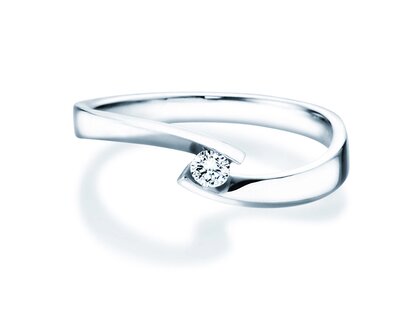 Anillo de compromiso Twist Petite en 14K oro blanco con diamante 0,09ct G/SI