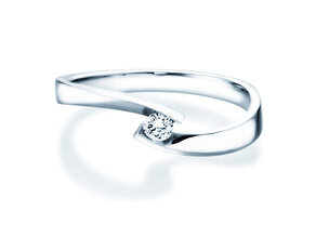Anillo de compromiso Twist Petite en 14K oro blanco con diamante 0,09ct G/SI