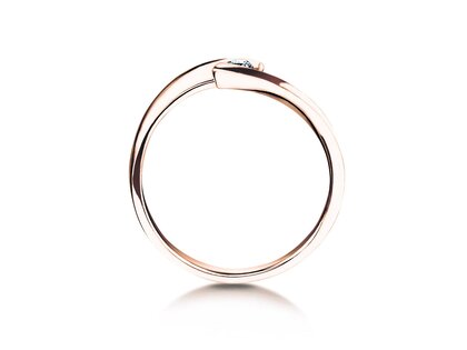 Anillo de compromiso Twist Petite en 14K oro rosa con diamante 0,09ct G/SI