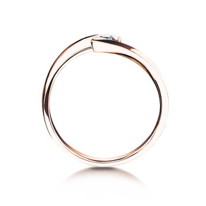 Anillo de compromiso Twist Petite en 14K oro rosa con diamante 0,09ct G/SI