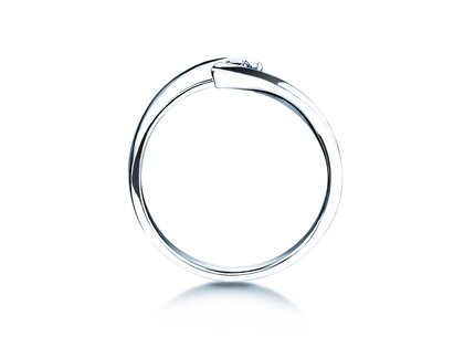 Anillo de compromiso Twist Petite en 14K oro blanco con diamante 0,09ct G/SI