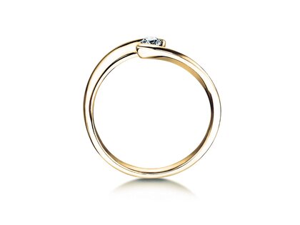 Anillo de compromiso Twist Petite en oro amarillo