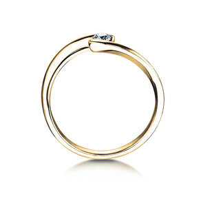 Anillo de compromiso Twist Petite en oro amarillo