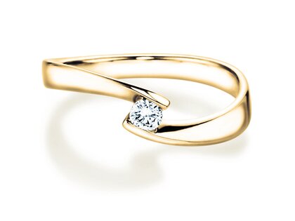Anillo de compromiso Twist Petite en oro amarillo
