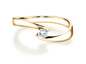 Anillo de compromiso Twist Petite en oro amarillo