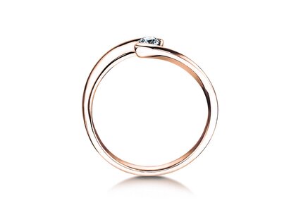 Anillo de compromiso Twist Petite en oro rosa