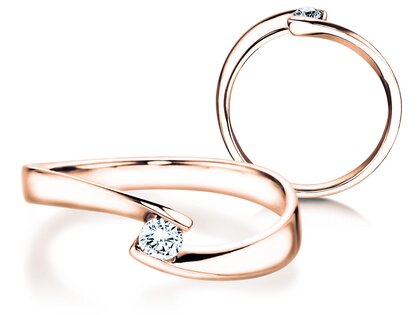 Anillo de compromiso Twist Petite en oro rosa