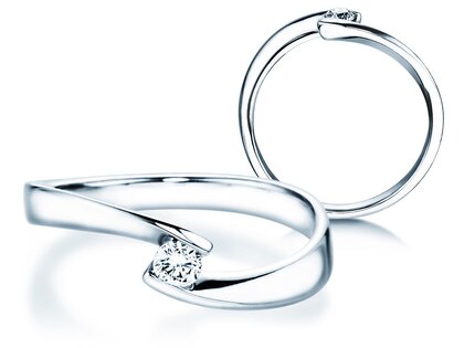 Anillo de compromiso Twist Petite en oro blanco