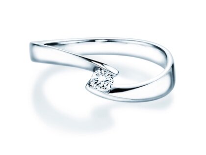 Anillo de compromiso Twist Petite en oro blanco