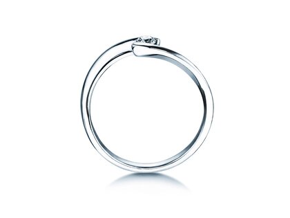 Anillo de compromiso Twist Petite en oro blanco