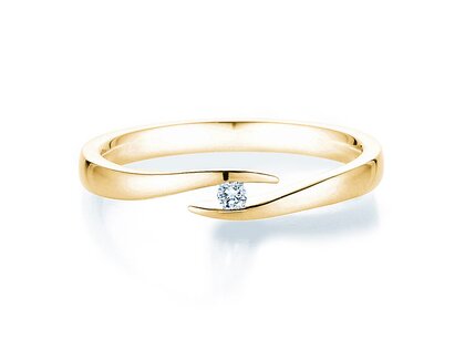 Anillo de compromiso Twist en 18K oro amarillo con diamante 0,03ct H/SI