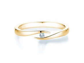 Anillo de compromiso Twist en 18K oro amarillo con diamante 0,03ct H/SI