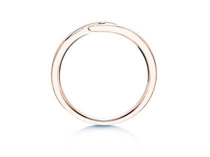 Anillo de compromiso Twist en 9K oro rosa con diamante 0,03ct G/SI