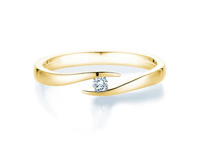 Anillo de compromiso Twist en 14K oro amarillo con diamante 0,05ct G/SI
