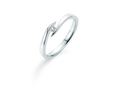 Anillo de compromiso Twist en 14K oro blanco con diamante 0,05ct G/SI