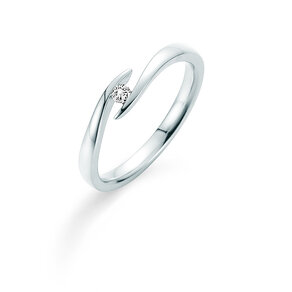 Anillo de compromiso Twist en 14K oro blanco con diamante 0,05ct G/SI