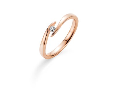 Anillo de compromiso Twist en 14K oro rosa con diamante 0,07ct G/SI