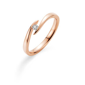Anillo de compromiso Twist en 14K oro rosa con diamante 0,07ct G/SI
