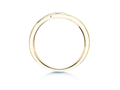 Anillo de compromiso Twist en 14K oro amarillo con diamante 0,07ct H/SI