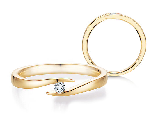 Anillo de compromiso Twist en plata 925/- con diamante 0,03ct H/SI