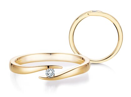 Anillo de compromiso Twist en oro amarillo