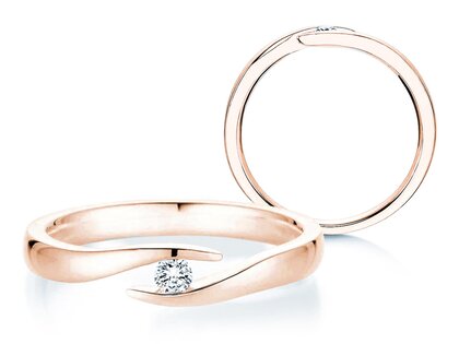 Anillo de compromiso Twist en 14K oro rosa con diamante 0,07ct G/SI