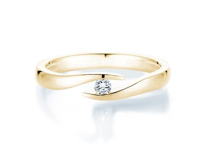 Anillo de compromiso Twist en 14K oro amarillo con diamante 0,07ct H/SI