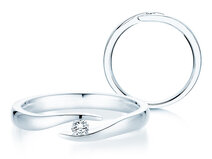 Anillo de compromiso Twist en plata 925/- con diamante 0,07ct G/SI