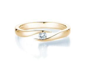 Anillo de compromiso Twist en 14K oro amarillo con diamante 0,15ct H/SI