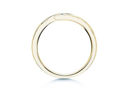 Anillo de compromiso Twist en 14K oro amarillo con diamante 0,15ct H/SI