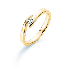 Anillo de compromiso Twist en 18K oro amarillo con diamante 0,10ct H/SI