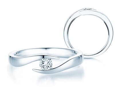 Anillo de compromiso Twist en 18K oro blanco con diamante 0,20ct G/SI