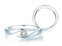 Anillo de compromiso Twist en platino 950/- con diamante 0,25ct G/SI