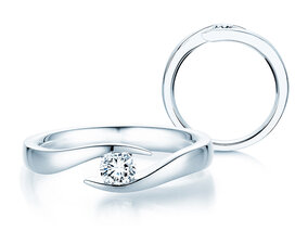 Anillo de compromiso Twist en platino 950/- con diamante 0,25ct G/SI