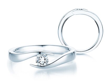 Anillo de compromiso Twist en platino 950/- con diamante 0,25ct G/SI